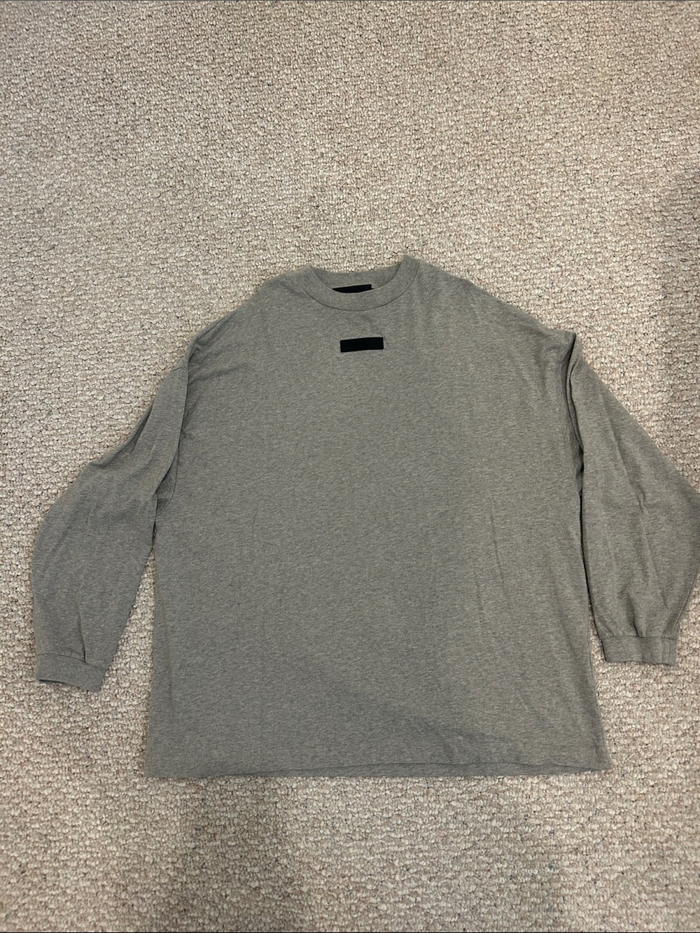 Fear of God Men's Long Sleeve Crewneck Shirt - Gray (oversized)